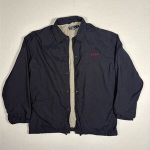 Polo by Ralph Lauren Navy Blue insulated Coach’s Jacket Size Large #J0032
